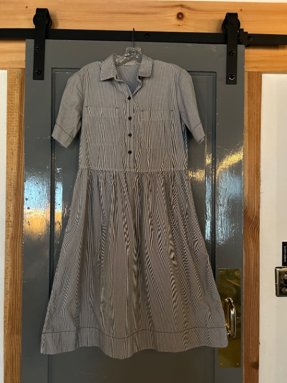 Everlane The Parklet Shirtdress Striped Short Sleeve Cotton Midi Dress - Picture 2 of 2